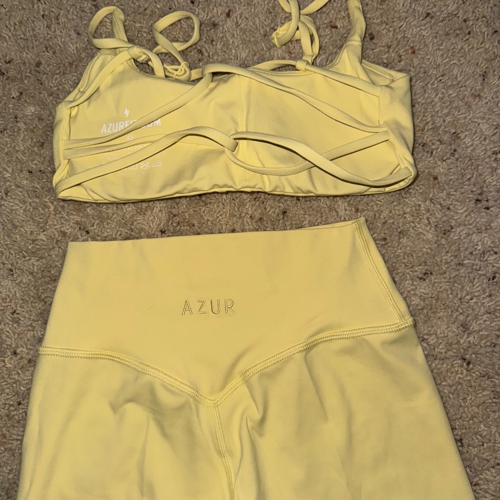 AZUR FIT Yellow Biker short set - Picture 2 of 2